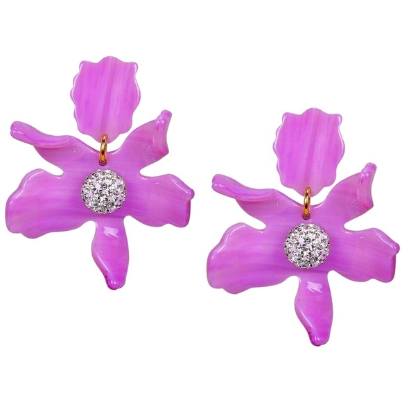 Lele Sadoughi Jewelry - Lele Sadoughi lilac violet crystal lilly statement earrings